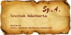 Szvitek Adalberta névjegykártya